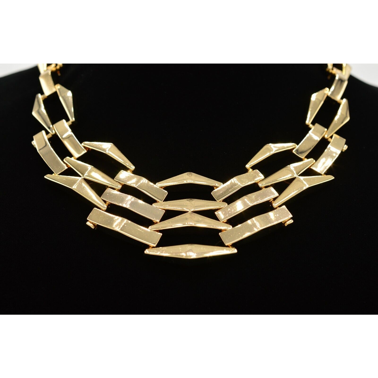 Bcbg Designer Heavy Chain Necklace Statement Collar Gold Linked Chunky Y2k Bin1d 60$